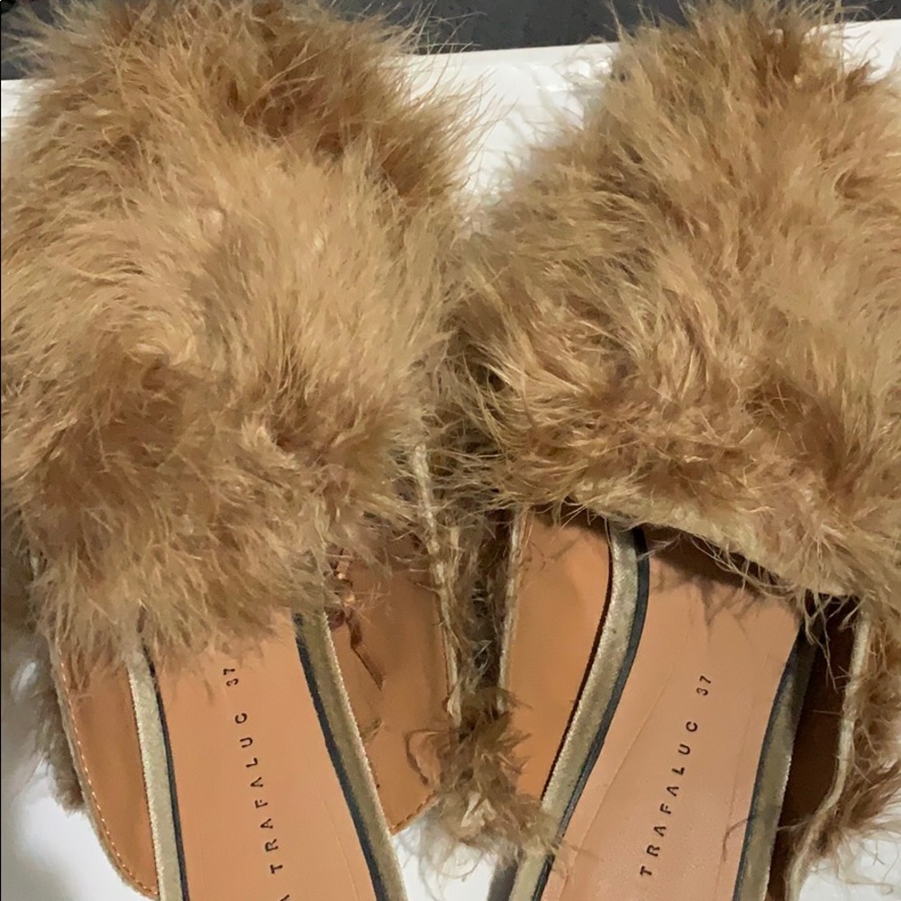Zara fur slides